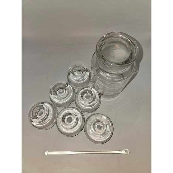 MCM Silver Band Barware Set 1 Pitcher 6 Roly Poly Glasses Vintage - Picture 10 of 10